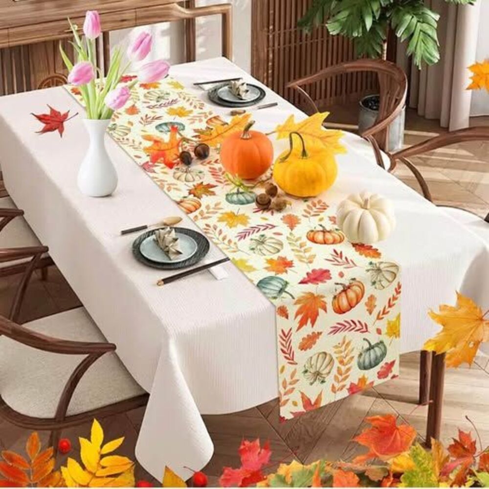 Table runner fall Halloween pumpkin pattern 13x72 inches